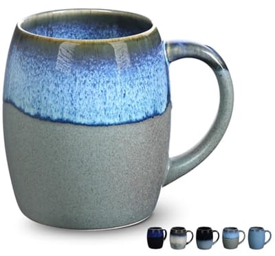 Grote koffiemok 500 ml - Keramische cappuccinokop voor kantoor en thuis - Magnetron en vaatwasmachinebestendig