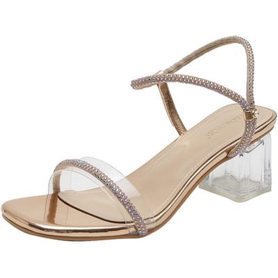 Sandalen met hoge hakken Dames Zomer Nieuwe Strass Eén-woord Riem Mode Enkelschoenen Vierkante Neus Dikke Hak Lage Instap Damesschoenen 40 white