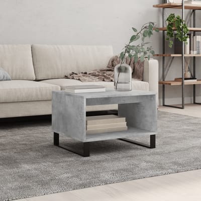 vidaXL - Salontafel - 60x50x40 - cm - bewerkt - hout - betongrijs