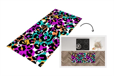 Keukenloper - Loper keuken - Regenboog - Panter - Patronen - 120x50 cm - Keukenloper vinyl