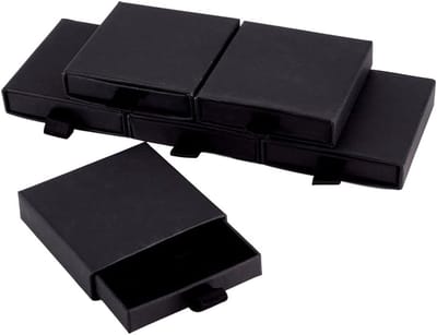 6 Stuks Uittrekbare Sieraden Doos met Spons Insert - Kartonnen Dozen Organizer - Zwarte Geschenkdozen - Kleine Sieraden Geschenkdozen voor Armbanden en Kettingen - Gift Opslag en Organisatie
