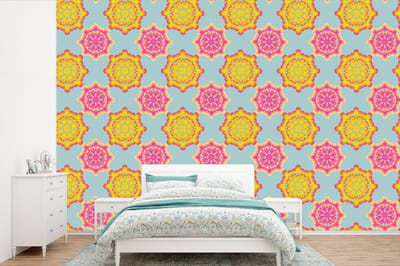 Behang - Fotobehang Flower Power - Design - Hippie - Breedte 360 cm x hoogte 240 cm