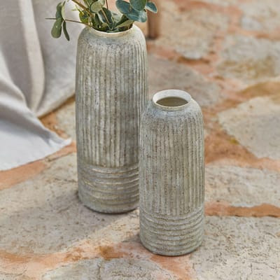 LOBERON Vaas set van 2 Bellonas grijs