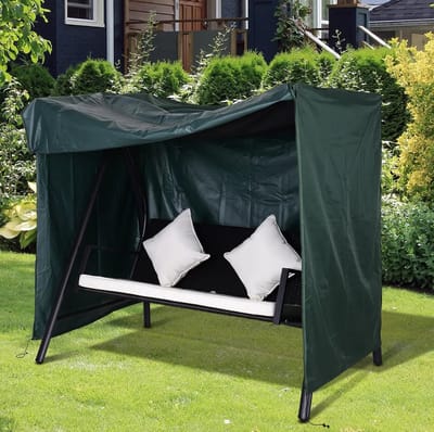 MEUNIQ schommelbankhoes 177x114x152 cm met rits, UV-bescherming en waterbestendige tuinmeubelhoes voor Hollywoodschaukel, donkergroen
