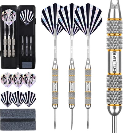 Set van 3 Stalen Dartpijlen 24 Gram met Metalen Punten