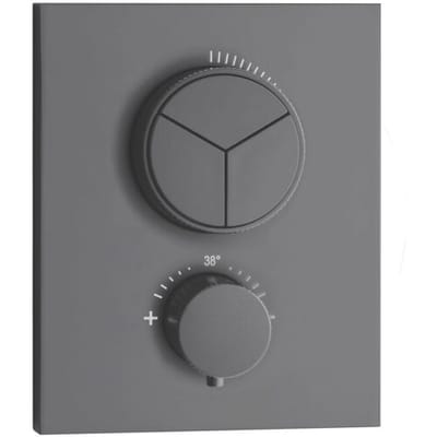 Herzbach DEEP GREY concealed thermostat PUSH square 23.803055.2.06