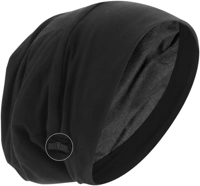 Dailygoods- Slaapmuts Verstelbaar - Satijnen Douchemuts - Haarbedekking - Slouchy Beanie - Zachte Katoenen Buitenlaag - Comfortabele Ervaring - Haarmuts