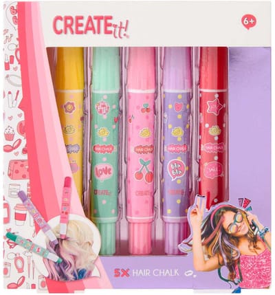 Create it! Haarkrijt Pennen 5st Opmaken en sieraden