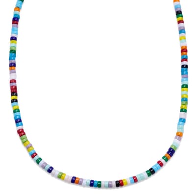 Pearlmania | Colour Wheel ketting met veelkleurige glazen kralen