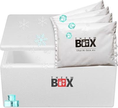 Thermobox voor voedseltransport, herbruikbaar en geïsoleerd, 28 tot 61,5 liter, inclusief koelaccu's