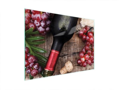 TMK ArtDeko - Snijplank Glas - 40x30 cm - Wijnmotief - Antislip