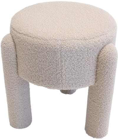 Giga Meubel Poef Yara - Bouclé - Taupe - 44x44x42cm