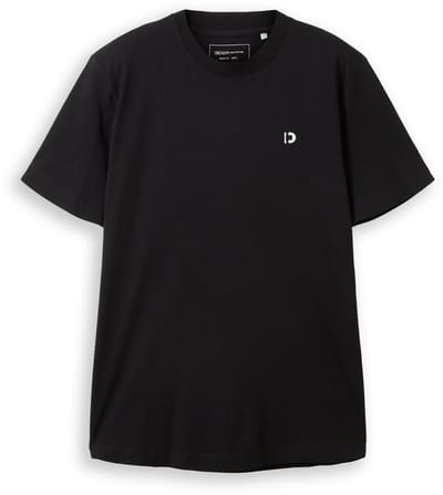 Tom Tailor Denim - Basic T-shirt met logo-print - Maat XXL - Black