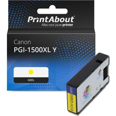 PrintAbout Inktcartridge PGI-1500XL Y Geel Hoge capaciteit geschikt voor Canon