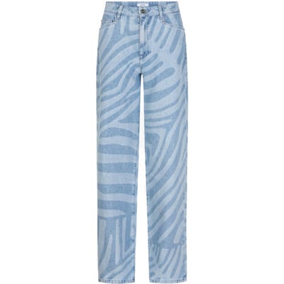 DANTE6 Wide Leg Printed Jeans Jeans Dames - Broek - Lichtblauw - Maat 28