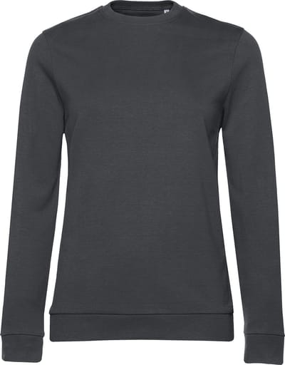 Sweater 'French Terry/Women' B&C Collectie maat XS Asphalt Grijs