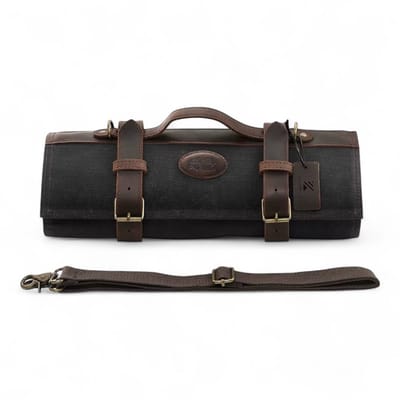 KAAMUT® Messentas voor Chefs – Oprolbare Messenmap / Messenrol – Waxed Canvas & Echt Leder – 12 Mesvakken + 2 Ritsvakken