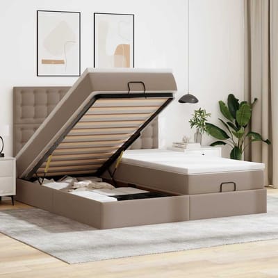 vidaXL - Bed - poef - met - matrassen - en - LED's - 180x200cm - kunstleer
