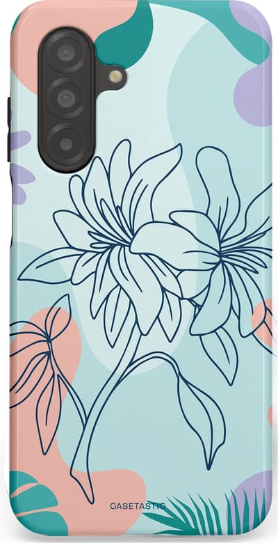 Casetastic Hoesje Geschikt voor Samsung A26 - Stijlvolle Beschermende Duo-layer Case - Mint Bloemprint