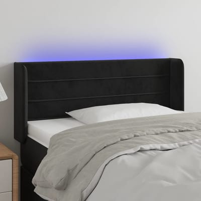 vidaXL - Hoofdbord - LED - 93x16x78/88 - cm - fluweel - zwart