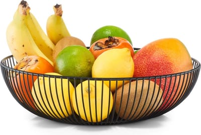 JGS ® Stijlvolle Metalen Fruitschaal voor Moderne Keuken in Zwart Design