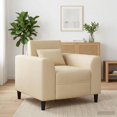 vidaXL - Fauteuil - Crèmekleurig - Stof