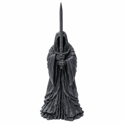 Nazgûl Beeld 20 cm – Geïnspireerd op Lord of the Rings – Fantasy Ringwraith Standbeeld – Verzamelobject – Gothic Decoratie – Cadeau voor Fans en Verzamelaars – Grijs