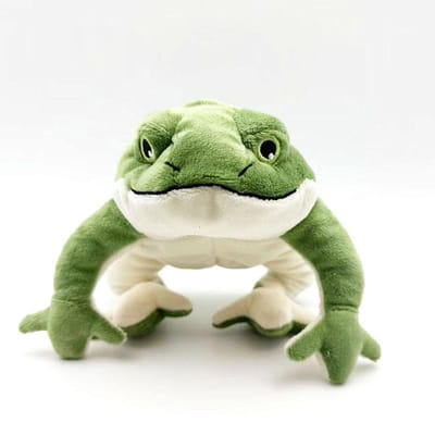 Kawaii Kikker Stem Pluche Speelgoed Cartoon Schattige Simulatie Groene Kikker Pluche Speelgoed Bank Kussen Ornament Vakantiecadeau beige