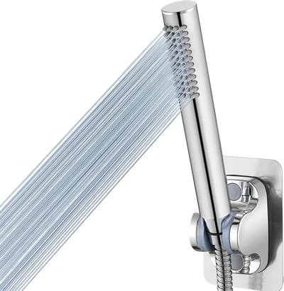 Hoge Druk Handdouche met Handspuit, Chroom Afwerking, Duurzaam Messing en Teflon Tape voor Optimale Waterdruk