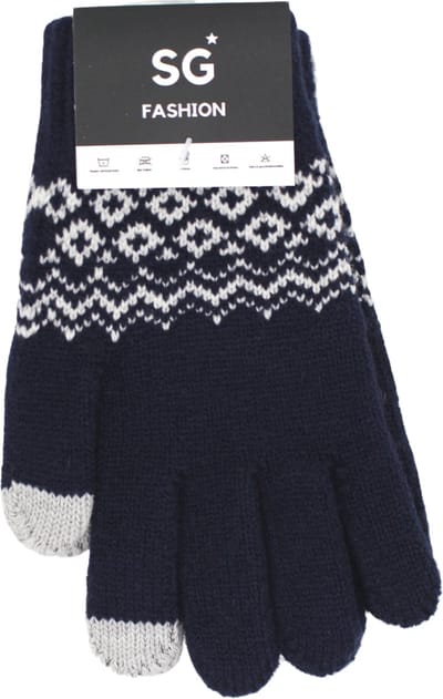 Stargoods Handschoenen - Handschoenen - Handschoenen Heren - Handschoenen dames - Handschoenen Winter - Touchscreen Handschoenen - Donkerblauw/Wit