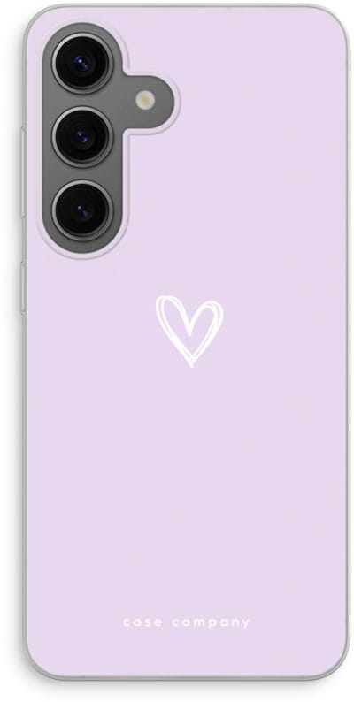 Case Company® - Hoesje geschikt voor Samsung Galaxy S24 hoesje - Klein hartje paars - Soft Cover Telefoonhoesje - Bescherming aan alle Kanten en Schermrand