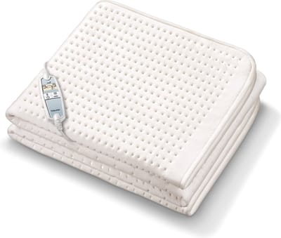 Elektrische onderdeken - Apparte voetenzone - 198 x 92 cm - 2 x 9 Warmtestanden - Automatische uitschakeling - Fleece - Machinewasbaar - 5 Jaar garantie - Wit