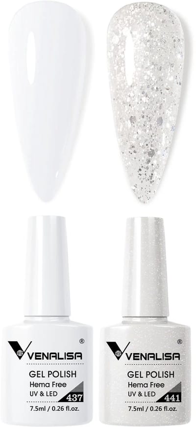 Venalisa UV Gellak Wit Combi - 15 ml (2x 7.5 ml) - Witte Gellak - Gellac Wit - Gellak White - Gellak Set Wit - Gellak Kleuren - Venalisa Gellak - Gellak Nagellak