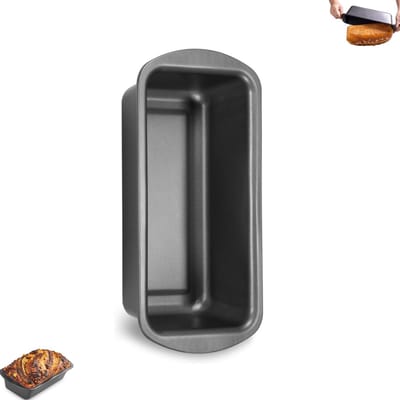 1 stuk - Broodbakplaat - Antiaanbak toastdoos - 19,5 cm * 9,5 cm * 6 cm broodbakplaat - Antiaanbak gehaktbroodbakplaat - Rechthoekige broodbakplaat - Bakvorm voor brood - Geschikt voor oven en airfryer (zwart)