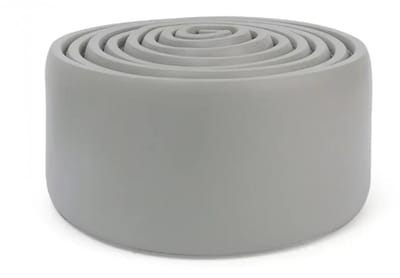 1 Stuk (2M) Waterdichte Zelfklevende Plinten – 3D Muurdecoratie en Wandbescherming, Verdikte Anti-Botsing Hoeklijn voor Muur en Plafond - Grijs