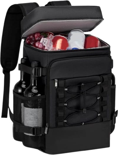 Geïsoleerde Koelrugzak - Draagbare Koeltas - Lunch en Dranken Koel - Waterdicht Oxford Materiaal - 40x28x22 cm - Zwart