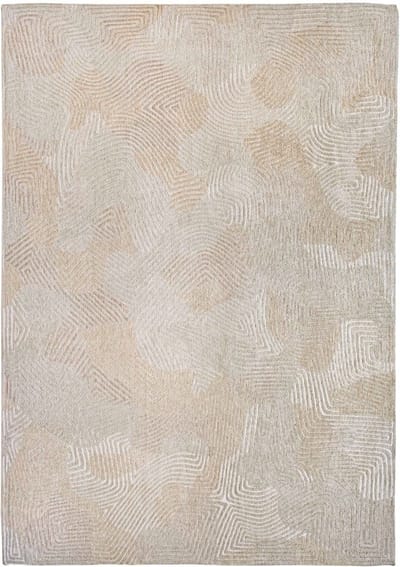 Wasbaar Binnen & Buiten Vloerkleed - 140 x 140 cm - Louis De Poortere Coral Shell Beige - Laagpolig Tapijt - Gerecycled PET - Made in Belgium - Circulair