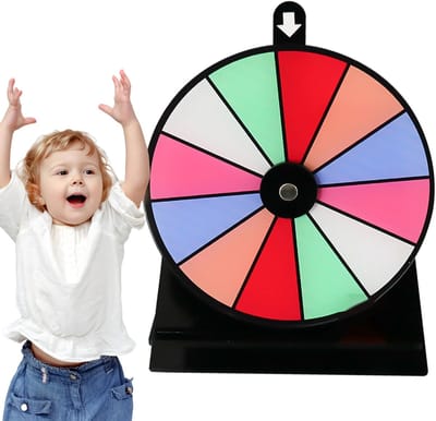 Prijzenrad - Roulette Bord - Spel Evenementen - 12 Vakken Uitwisbaar - 15x20 cm