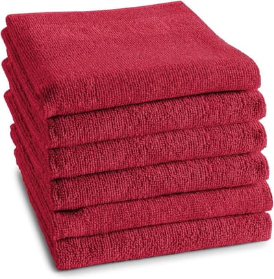 Keukendoeken Set - Theedoeken Vaatdoeken - Keukenwerk - Sneldrogend Katoen - 50x55cm - Rood