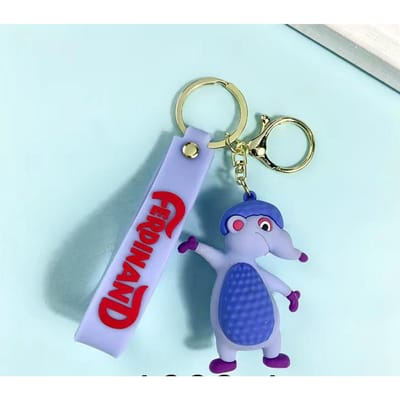 Nieuwe Creatieve Cartoon Stier Avontuur Pop Sleutelhanger Tas Auto Sleutelhanger Groothandel Kawaii Schattig Gepersonaliseerde Cadeaus Y2k Mode Anime gray