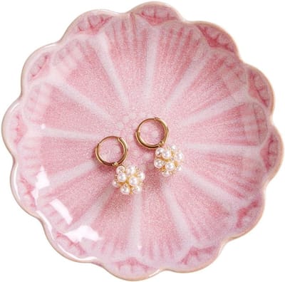 Ringhouder Schaal - Sieraad Schaal - Sieraden Opbergen - Unieke Lotus Vorm - 11x11x2 cm - Roze