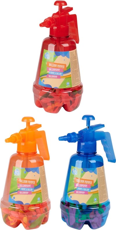 Eddy Toys Ballonnenpomp met 100 Ballonnen – Handpomp voor Ballonnen – Feest & Verjaardag – Assorti Kleur