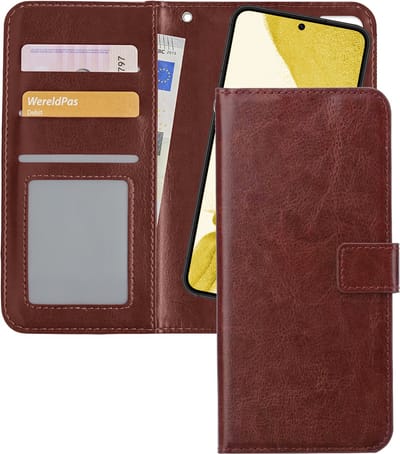 Hoesje - 2 in 1 - Geschikt voor Samsung Galaxy S22 Plus - Met Uitneembare Hard Cover - Bookcase - Wallet Case - Met Pasjeshouder - Book Case - Uitneembaar - Pashouder - Kunstleer - Telefoonhoesjes - Bruin