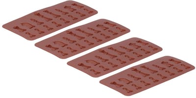 Dailygoods- Chocoladeschimmel - 4-stuks Siliconen - Cakevorm - Hoge Temperatuurbestendigheid - Flexibel - Eenvoudig Schoon te Maken