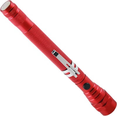 Telescopische zaklamp - Magnetisch gereedschap - Reparatie en klussen - 360 graden draaibaar - Uitschuifbaar tot 57cm - Rood