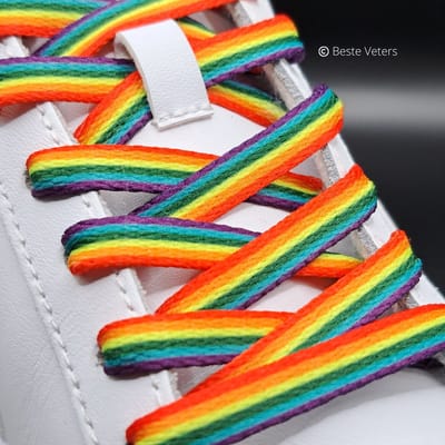 Beste Veters - Schoenaccessoires - Regenboog veters - Schoenveters - Veters 120 cm - Veters multicolor - Cadeau - Veters gekleurd - Veters zeven kleuren - Pride - LGBTQ-Amsterdam-XXX