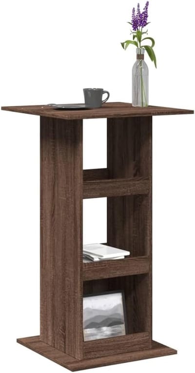 Bartafel met planken - Hoge tafel - Woonkamer inrichting - Duurzaam houtmateriaal - 60 x 60 x 102 cm