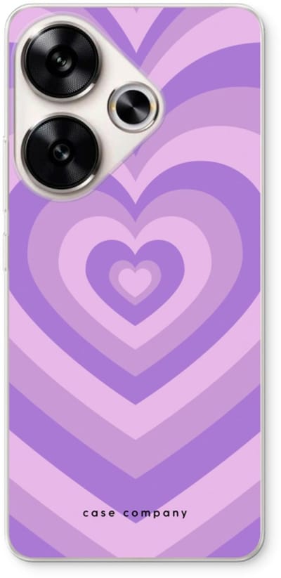 Case Company® - Hoesje geschikt voor Xiaomi Poco F6 hoesje - Hart Paars - Soft Cover Telefoonhoesje - Bescherming aan alle Kanten en Schermrand