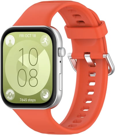By Qubix - Siliconen bandje met gesp - Oranje - geschikt voor Huawei Watch Fit 5 / 4 / 3