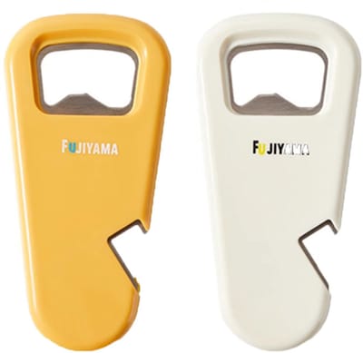 2-delige set van 3-in-1 magnetische bierflesopener - wijnflesopener - kan bierdoppen openen - geschikt voor blikjes frisdrank en blikjes - kan op de koelkast worden geplakt - geschikt voor koelkasten, keukens, thuisrestaurants - geel, wit